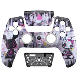 eXtremeRate LUNA Redesigned Lovely Punky Bunny Front Shell Touchpad Compatible with ps5 Controller BDM-010/020/030/040, DIY Replacement Housing Custom Touch Pad Cover Compatible with ps5 Controller - GHPFT019