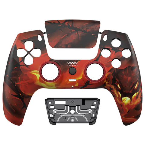 eXtremeRate LUNA Redesigned Front Shell with Touchpad for PS5 Controller BDM-010/020/030/040/050/060 - Purgatory Fire Serpent - GHPFT024G4
