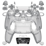 eXtremeRate Luna Redesigned Full Set Shells & Buttons for PS5 Controller BDM-030/040/050 - Clear Black - KQXPFM003