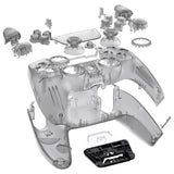 eXtremeRate Luna Redesigned Full Set Shells & Buttons for PS5 Controller BDM-030/040/050 - Clear Black - KQXPFM003