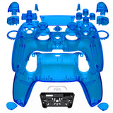 eXtremeRate Luna Redesigned Full Set Shells & Buttons for PS5 Controller BDM-030/040/050 - Clear Blue - KQXPFM004