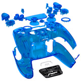 eXtremeRate Luna Redesigned Full Set Shells & Buttons for PS5 Controller BDM-030/040/050 - Clear Blue - KQXPFM004