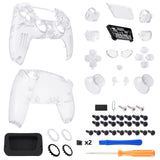 eXtremeRate Luna Redesigned Full Set Shells & Buttons for PS5 Controller BDM-030/040/050 - Clear - KQXPFM001