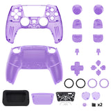 eXtremeRate Luna Redesigned Full Set Shells & Buttons for PS5 Controller BDM-030/040/050 - Clear Atomic Purple - KQXPFM002