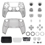 eXtremeRate Luna Redesigned Full Set Shells & Buttons for PS5 Controller BDM-030/040/050 - Clear Black - KQXPFM003