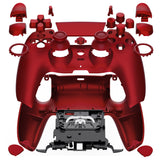 eXtremeRate Luna Redesigned Full Set Shells & Buttons for PS5 Controller BDM-030/040/050/060 - Scarlet Red - KQXPFP002G4