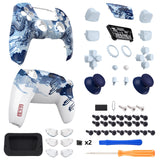 eXtremeRate Luna Redesigned Full Set Shells & Buttons for PS5 Controller BDM-030/040/050 - Porcelain Dragon - KQXPFT001