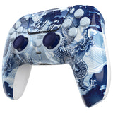 eXtremeRate Luna Redesigned Full Set Shells & Buttons for PS5 Controller BDM-030/040/050 - Porcelain Dragon - KQXPFT001