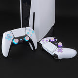 eXtremeRate Multi-Colors Luminated D-pad Thumbstick Share Option Home Face Buttons for PS5 Controller BDM-030/040/050, Cherry Blossoms Pink Buttons 7 Colors 9 Modes DTF V3 LED Kit for PS5 Controller - PFLED17G3