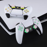 eXtremeRate Multi-Colors Luminated D-pad Thumbstick Share Option Home Face Buttons for PS5 Controller BDM-030/040/050, Cherry Blossoms Pink Buttons 7 Colors 9 Modes DTF V3 LED Kit for PS5 Controller - PFLED17G3