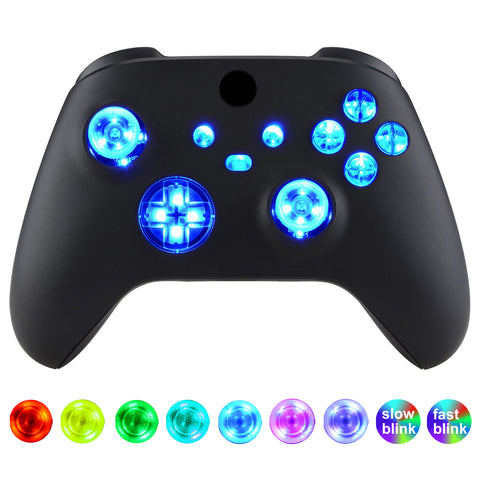 eXtremeRate Multi-Colors Luminated D-pad Thumbsticks Start Back Sync ABXY Buttons for Xbox Series X/S Controller, 7 Colors 9 Modes DTF V3 LED Kit for Xbox Core Controller Model 1914 - X3LED02M3