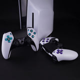 eXtremeRate Multi-Colors Luminated Buttons D&F LED Kit for PS5 Edge Controller - Black Classical Symbols Buttons - KRXEGL001