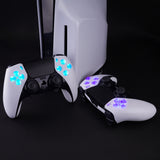 eXtremeRate Multi-Colors Luminated Buttons D&F LED Kit for PS5 Edge Controller - Transparent Clear Buttons - KRXEGM001