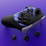 eXtremeRate Octagonal Gated Sticks Design Faceplate Shell with ThumbsGear Thumbsticks for Nintendo Switch 2 Pro Controller - Blue Flame - BDEPTR003