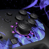 eXtremeRate Octagonal Gated Sticks Design Faceplate Shell with ThumbsGear Thumbsticks for Nintendo Switch 2 Pro Controller - Blue Flame - BDEPTR003