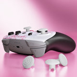 eXtremeRate Octagonal Gated Sticks Design Faceplate Shell with ThumbsGear Thumbsticks for Nintendo Switch 2 Pro Controller - Cherry Blossom Whisper - BDEPTR006