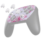 eXtremeRate Octagonal Gated Sticks Design Faceplate Shell with ThumbsGear Thumbsticks for Nintendo Switch 2 Pro Controller - Cherry Blossom Whisper - BDEPTR006