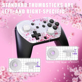 eXtremeRate Octagonal Gated Sticks Design Faceplate Shell with ThumbsGear Thumbsticks for Nintendo Switch 2 Pro Controller - Cherry Blossom Whisper - BDEPTR006