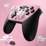 eXtremeRate Octagonal Gated Sticks Design Faceplate Shell with ThumbsGear Thumbsticks for Nintendo Switch 2 Pro Controller - Cherry Blossoms Kitten - BDEPTR009