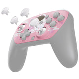 eXtremeRate Octagonal Gated Sticks Design Faceplate Shell with ThumbsGear Thumbsticks for Nintendo Switch 2 Pro Controller - Cherry Blossoms Kitten - BDEPTR009