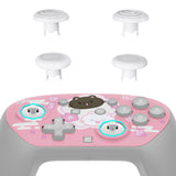 eXtremeRate Octagonal Gated Sticks Design Faceplate Shell with ThumbsGear Thumbsticks for Nintendo Switch 2 Pro Controller - Cherry Blossoms Kitten - BDEPTR009