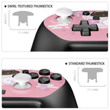 eXtremeRate Octagonal Gated Sticks Design Faceplate Shell with ThumbsGear Thumbsticks for Nintendo Switch 2 Pro Controller - Cherry Blossoms Kitten - BDEPTR009