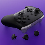 eXtremeRate Octagonal Gated Sticks Design Faceplate Shell with ThumbsGear Thumbsticks for Nintendo Switch 2 Pro Controller - Clear Slate Black - BDEPTM002