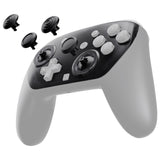 eXtremeRate Octagonal Gated Sticks Design Faceplate Shell with ThumbsGear Thumbsticks for Nintendo Switch 2 Pro Controller - Clear Slate Black - BDEPTM002
