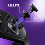 eXtremeRate Octagonal Gated Sticks Design Faceplate Shell with ThumbsGear Thumbsticks for Nintendo Switch 2 Pro Controller - Clear Slate Black - BDEPTM002