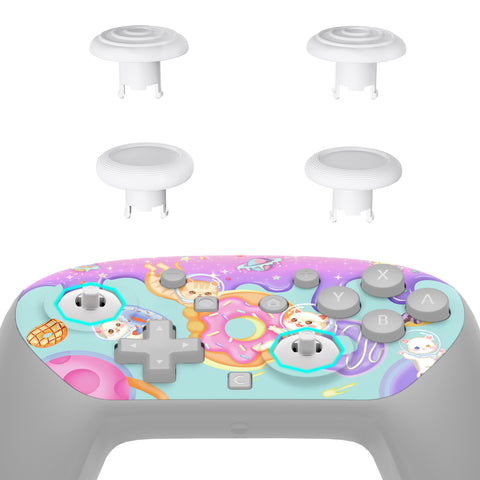 eXtremeRate Octagonal Gated Sticks Design Faceplate Shell with ThumbsGear Thumbsticks for Nintendo Switch 2 Pro Controller - Donut Odyssey - BDEPTR007