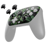 eXtremeRate Octagonal Gated Sticks Design Faceplate Shell with ThumbsGear Thumbsticks for Nintendo Switch 2 Pro Controller - Green Weeds - BDEPTR002