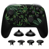 eXtremeRate Octagonal Gated Sticks Design Faceplate Shell with ThumbsGear Thumbsticks for Nintendo Switch 2 Pro Controller - Green Weeds - BDEPTR002