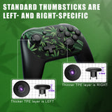 eXtremeRate Octagonal Gated Sticks Design Faceplate Shell with ThumbsGear Thumbsticks for Nintendo Switch 2 Pro Controller - Green Weeds - BDEPTR002