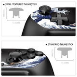 eXtremeRate Octagonal Gated Sticks Design Faceplate Shell with ThumbsGear Thumbsticks for Nintendo Switch 2 Pro Controller - The Great Wave Off Kanagawa - BDEPTR001