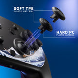 eXtremeRate Octagonal Gated Sticks Design Faceplate Shell with ThumbsGear Thumbsticks for Nintendo Switch 2 Pro Controller - The Great Wave Off Kanagawa - BDEPTR001