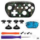 eXtremeRate Octagonal Gated Sticks Design Faceplate Shell with ThumbsGear Thumbsticks for Nintendo Switch 2 Pro Controller - Totem of Kingdom Black - BDEPTR004