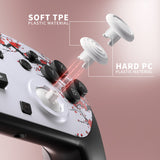 eXtremeRate Octagonal Gated Sticks Design Faceplate Shell with ThumbsGear Thumbsticks for Nintendo Switch 2 Pro Controller - Winter Blossom - BDEPTR005