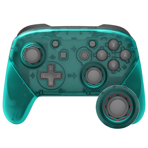 eXtremeRate Emerald Green Octagonal Gated Sticks Faceplate Backplate Handles, DIY Replacement Grip Housing Shell Cover for Nintendo Switch Pro Controller- Controller NOT Included - FRE624