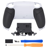 eXtremeRate Performance Custom Back Housing Bottom Shell for PS5 Controller BDM-010/020/030/040/050/060 - Rubberized Black White - DPFU6005G2
