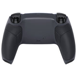 eXtremeRate Performance Custom Back Housing Bottom Shell for PS5 Controller BDM-010/020/030/040/050/060 - Rubberized Classic Gray & Dark Gray - DPFU6004G2