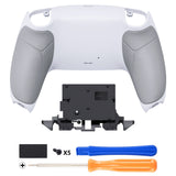 eXtremeRate Performance Custom Back Housing Bottom Shell for PS5 Controller BDM-010/020/030/040/050/060 - Rubberized White - DPFU6002G2