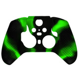 eXtremeRate PlayVital Green & Black Soft Anti-Slip Silicone Cover Skins, Controller Protective Case for New Xbox One Elite Series 2 (Model 1797 and Core Model 1797) with Thumb Grips Analog Caps - XBOWP0063GC