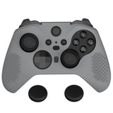 eXtremeRate PlayVital New Hope Gray Soft Anti-Slip Silicone Cover Skins, Controller Protective Case for New Xbox One Elite Series 2 (Model 1797 and Core Model 1797) with Thumb Grips Analog Caps - XBOWP0060GC