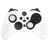 eXtremeRate PlayVital White Soft Anti-Slip Silicone Cover Skins, Controller Protective Case for New Xbox One Elite Series 2 (Model 1797 and Core Model 1797) with Thumb Grips Analog Caps - XBOWP0059GC