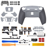 eXtremeRate RISE4 Plus MAX Back Paddles Kit with Clicky Trigger Stops & Rubberized Grip for PS5 Controller BDM-010/020 - New Hope Gray & Classic Gray - HKCPFM006