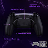 eXtremeRate RISE4 Plus MAX Back Paddles Kit with Clicky Trigger Stops & Rubberized Grip for PS5 Controller BDM-030/040/050/060 - Black - HKCPFM001M3