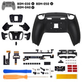 eXtremeRate RISE4 Plus MAX Back Paddles Kit with Clicky Trigger Stops & Rubberized Grip for PS5 Controller BDM-030/040/050 - Black - HKCPFM001M2