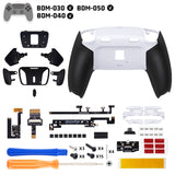 eXtremeRate RISE4 Plus MAX Back Paddles Kit with Clicky Trigger Stops & Rubberized Grip for PS5 Controller BDM-030/040/050 - White Black - Black - HKCPFM004M2