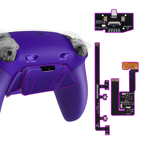 eXtremeRate RISE4 Plus MAX Back Paddles Kit with Clicky Trigger Stops & Rubberized Grip for PS5 Controller BDM-030/040/050 - Galactic Purple - HKCPFM005M2