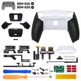 eXtremeRate RISE Plus MAX Back Paddles Kit with Clicky Trigger Stops & Rubberized Grip for PS5 Controller BDM-010/020 - White Black - Black - GQTPFM004